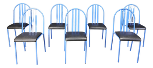 Nr 222 Chairs attributed to Robert Mallet-Stevens, 1980s, Set of 7