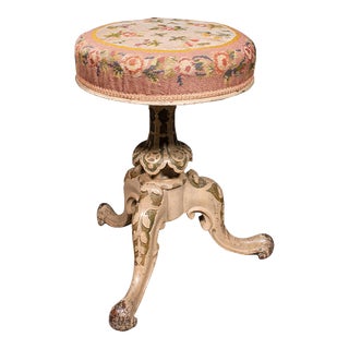 1850's Antique English Victorian Piano Stool For Sale