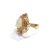 White Bochic “Orient” Opal, Ruby & Sapphire Ring, Set 18K Yellow Gold & Silver For Sale - Image 8 of 12