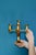 Swedish Brass Five-Arm Candelabra by Lars Åkesson for Vallonmässing For Sale - Image 9 of 11