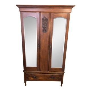 20th Century Traditional Mirrored Armoire For Sale