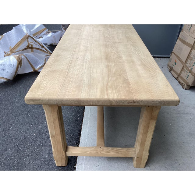 French Farmhouse Stripped Solid-Plank Oak Fram Table For Sale - Image 12 of 12