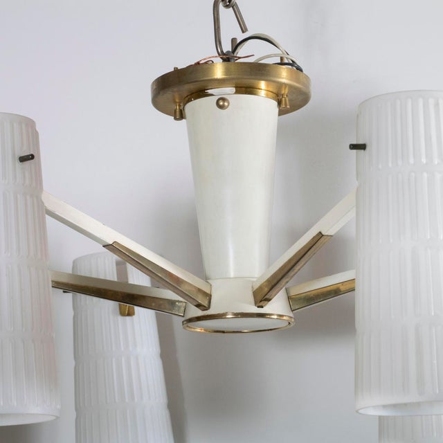 Sunburst chandelier in the style of Stilnovo For Sale - Image 9 of 10