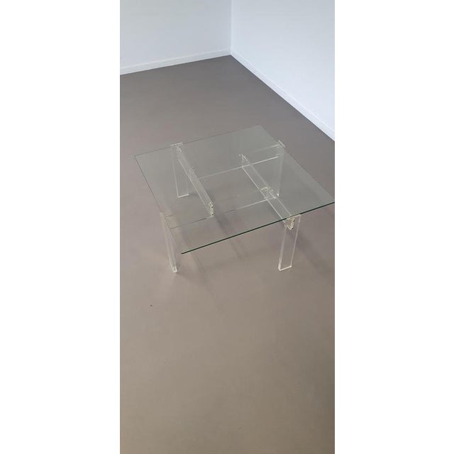 Vintage Acrylic Glass Coffee Table with Glass Top from de Swart For Sale - Image 6 of 8