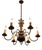 Flemish Six-Arm Chandelier in Brass For Sale