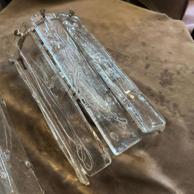 Two 1970s Space Age Murano Glass and Steel Wall Sconces by La Murrina For Sale - Image 14 of 17