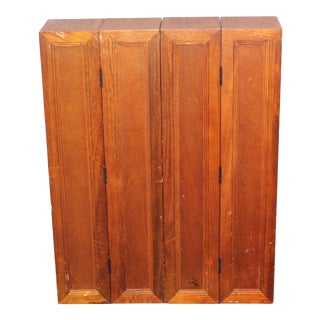 1950's Mid Century Wood Paneled Folding Cabinet For Sale