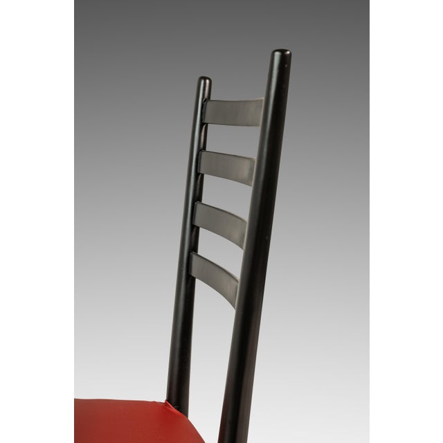 Set of Six (12 Available) Mid-Century Italian Modern Dining Chairs W/ New Vinyl Upholstery Designed After Gio Ponti, Italy, C. 1960's For Sale - Image 14 of 18