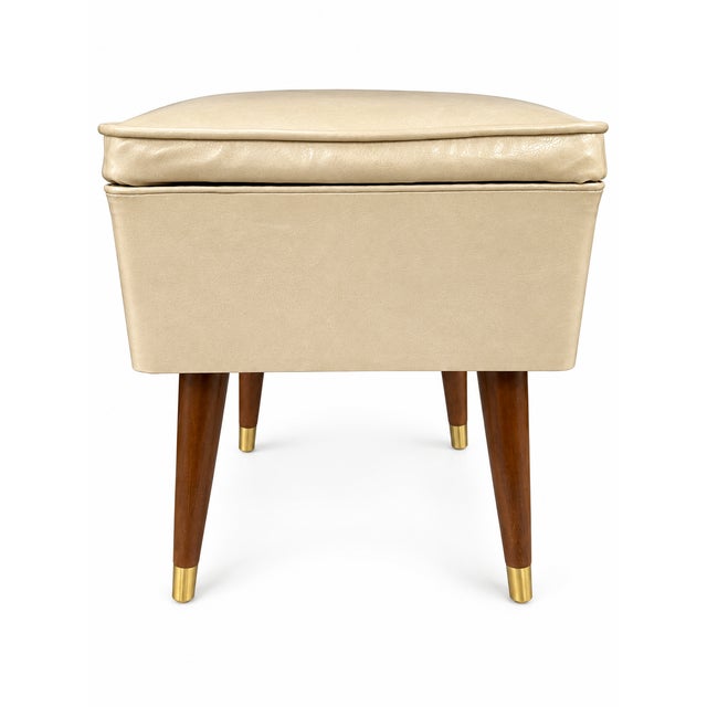 Add vintage charm and practical functionality to your home with this **Vintage Mid Century Modern Sewing Stool Ottoman...