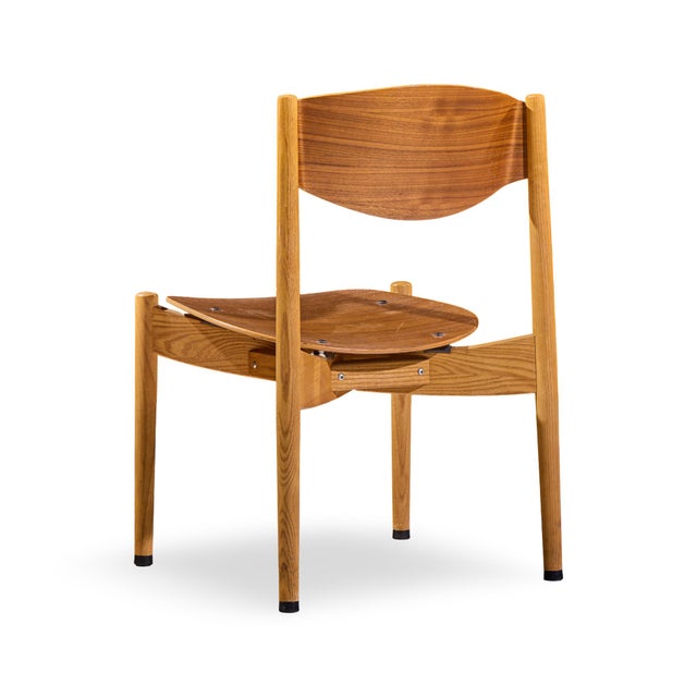 Brown Jens Risom General Purpose Mid Century Walnut Dining Chair - Set of 4 For Sale - Image 8 of 13