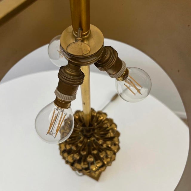 Gold Pine Cone Table Lamp in Brass and Gilt Bronze from Maison Charles, Paris, 1970s For Sale - Image 8 of 14