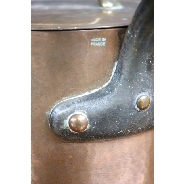 Hand-hammered, Made in France copper saucepan with lid, handle 8".