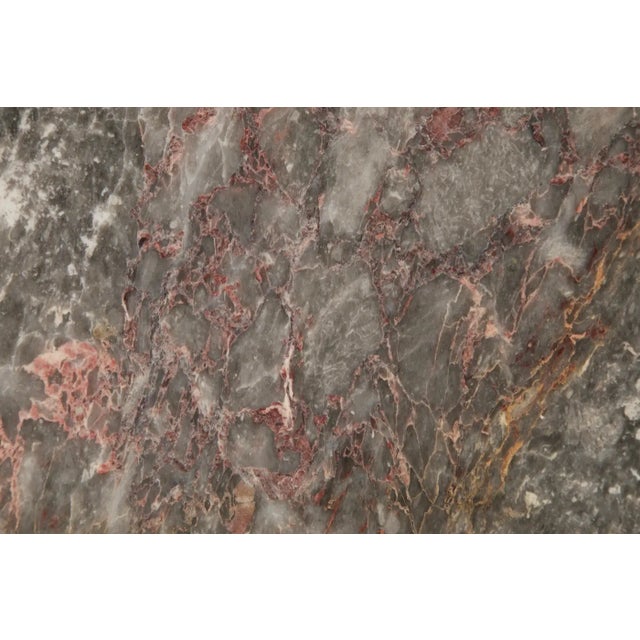 1980's Post-Modern Pink and Grey Exotic Marble Column Pedestal For Sale - Image 10 of 15