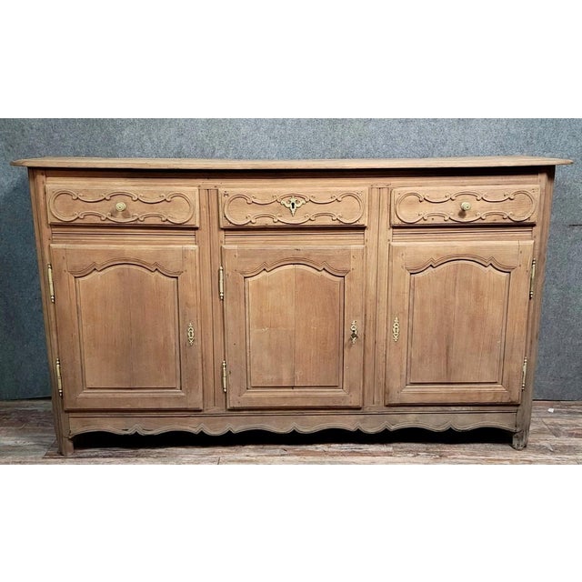 Wood Louis XV Buffet in Wood with Air-Abrasive Finish For Sale - Image 7 of 7