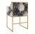 Transitional Atara Floral Velvet Chair with Gold Frame For Sale - Image 3 of 7