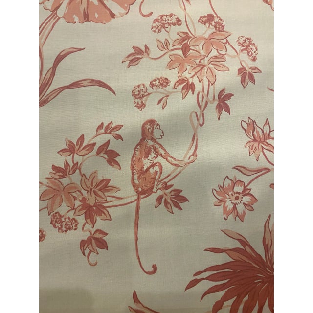 The House of Scalamandre 1990s Scalamandre "Ouistiti" Monkey Print Fabric in Red - 1 Yard For Sale - Image 4 of 10