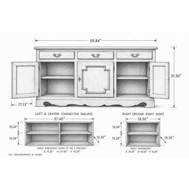 1960s Vintage Danish Low Sideboard by Henning Kjærnulf, 1960s For Sale - Image 5 of 18