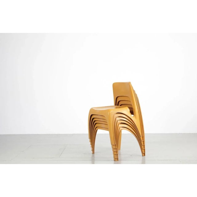Plastic German Stacking Chairs by Preben Fabricius for Interplast, 1970s, Set of 6 For Sale - Image 7 of 18