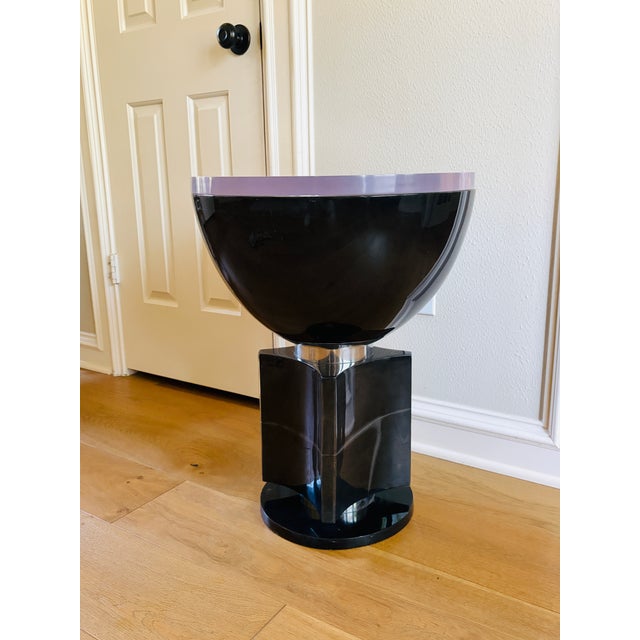 Sylvan s.f. Elba Charcoal Parchment, Brass & Resin Side Table by Sylvan Fiss For Sale - Image 15 of 18