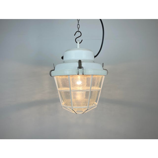 Industrial Factory Light with Plastic Grid from Elektrosvit, 1980s For Sale - Image 10 of 14