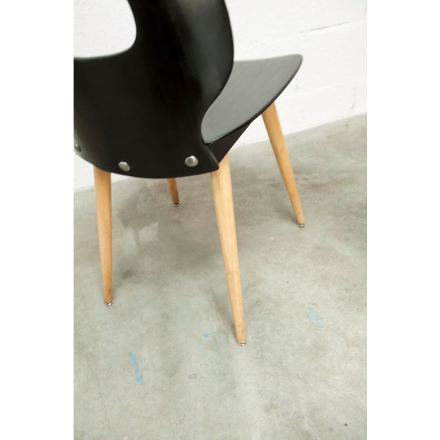 Eye Chair in Black Molded Plywood and Wood from Baumann, 1960s For Sale - Image 12 of 12
