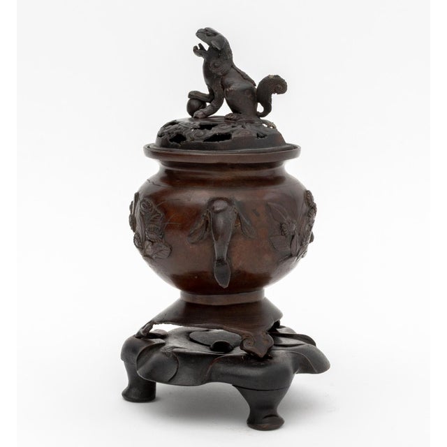 Chinese Chinese Patinated Bronze Tripod Censer For Sale - Image 3 of 12