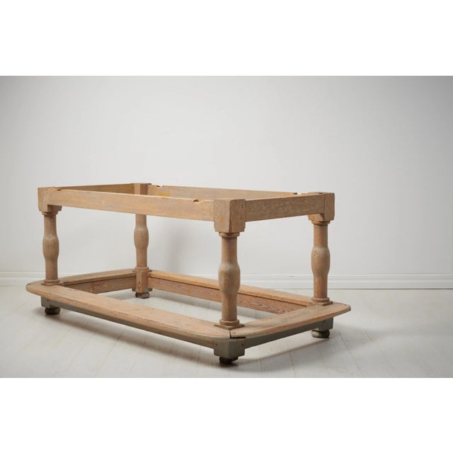 Blue Swedish Baroque Pine Centre Table, 1758 For Sale - Image 8 of 13