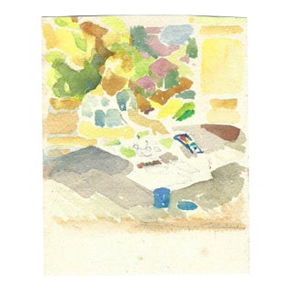 1950s Painting of an Artist Working For Sale