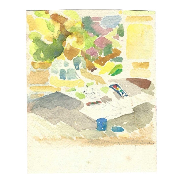 1950s Painting of an Artist Working For Sale