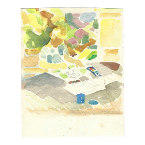 1950s Painting of an Artist Working