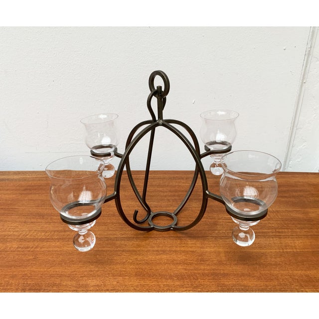 Mid-Century Danish Metal and Glass Candleholder Pendant, 1960s For Sale - Image 14 of 18