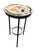 A charming and vibrant vintage Mediterranean-style martini or side table, featuring an artisan hand-painted ceramic top...