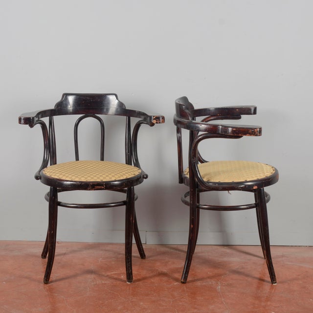 Antique Wooden Armchairs, Early 1900s, Set of 2 For Sale - Image 3 of 9