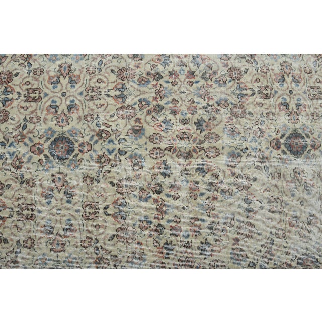 Textile 1970s Vintage Handmade Wool Cotton Beige Area Rug For Sale - Image 7 of 11