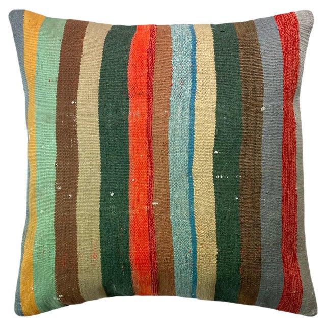 Turkish Kilim Rug Cushion Cover for Meditation Bench For Sale