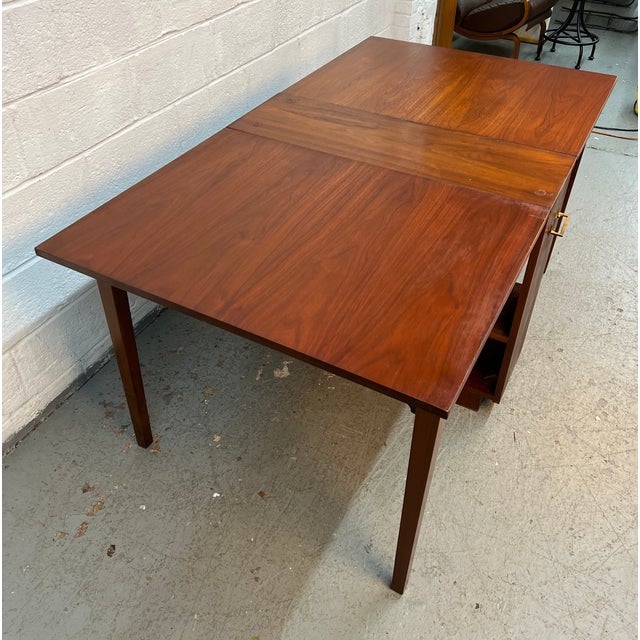 Mid 20th Century Mid 20 Century Hide-Away Drop Leaf Walnut Dining Table For Sale - Image 5 of 16