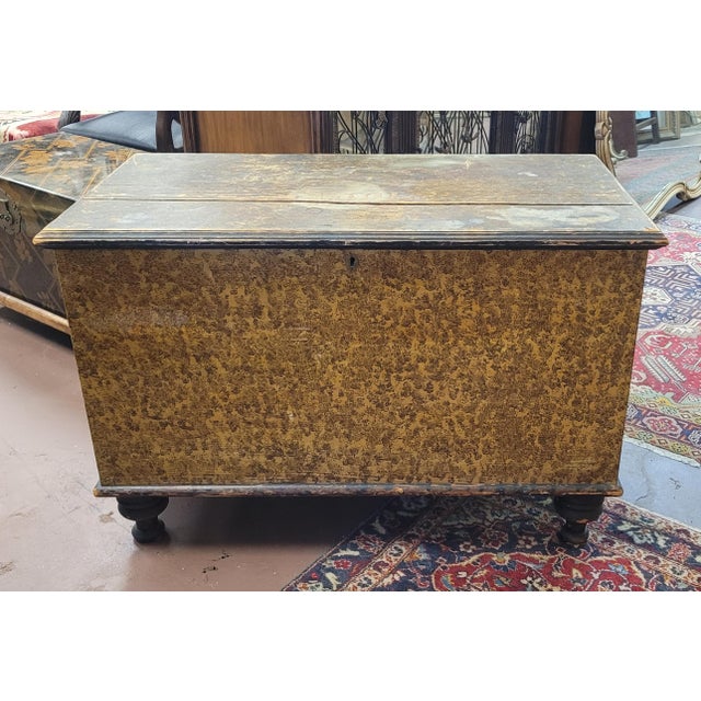 Early 19th Century Sponge Painted Blanket Chest For Sale - Image 11 of 13