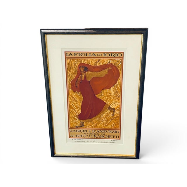 Adolfo De Carolis, Iorio's Daughter, Original Lithograph, 1914, Framed For Sale - Image 13 of 13