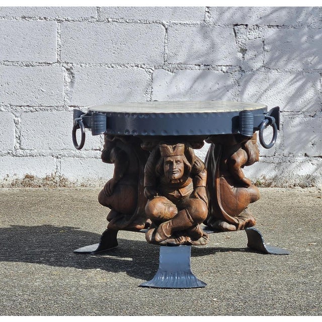 Original "jean maurice rothschild 1902-1998 coffee table" hand hammered iron- marble coffee table neoclassical style from...