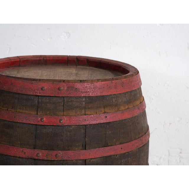 Rustic Vintage Wooden Barrel with Iron Hoops, Hungary, 1930 For Sale - Image 3 of 6