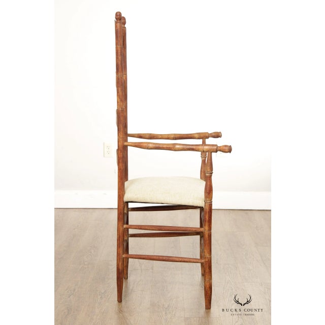 Antique 18th Century Swedish Country Painted Ladderback Armchair For Sale - Image 11 of 13