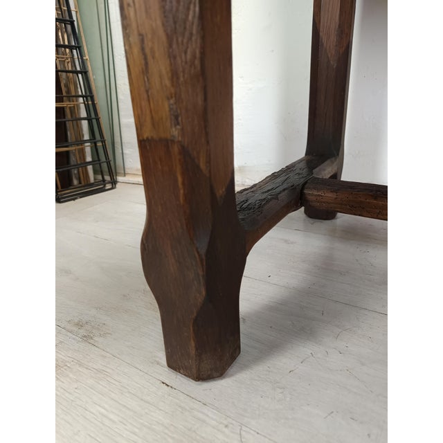 Oak and Walnut Farmhouse Table For Sale - Image 11 of 18
