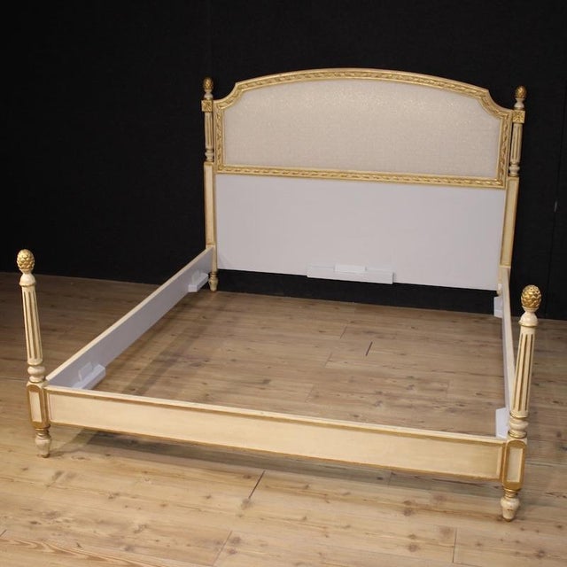Louis XVI Lacquered and Gilded Double Bed, 1950s For Sale - Image 11 of 13
