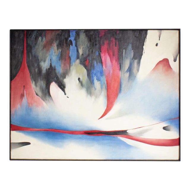 1970s “Something’s Happening” Oil on Canvas Painting by George Joseph Moody For Sale