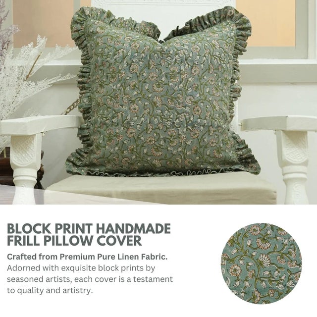 * “Himachal” Block Print Cushion Cover – Inspired by the serene beauty , this cushion features intricate hand block...