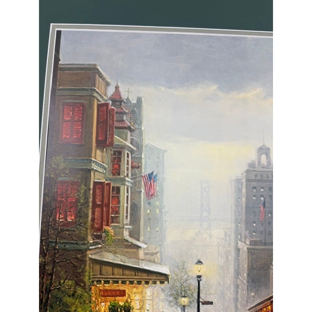 This limited edition signed G. Harvey "City by the Bay" art print is a large offset lithograph featuring an...