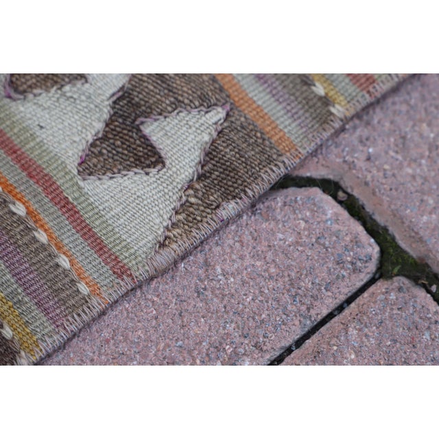 1960s Vintage Turkish Kilim With Stripe Patterns For Sale In Sacramento - Image 6 of 11