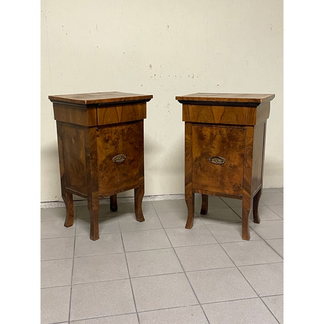 Brown Large Art Deco Italian Bedside Tables, 1930s, Set of 2 For Sale - Image 8 of 18