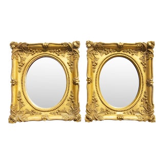 Pair Small Gilt Mirrors 19th Century For Sale