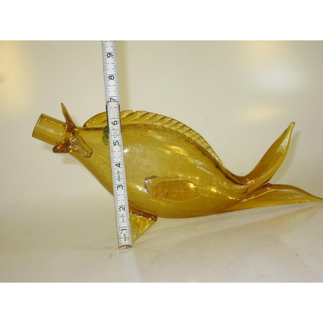 1960s Murano Art Glass, Fish Decanter / Wine Bottle, Mid Century Modern Mouth Blown For Sale - Image 6 of 12